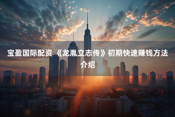 宝盈国际配资 《龙胤立志传》初期快速赚钱方法介绍