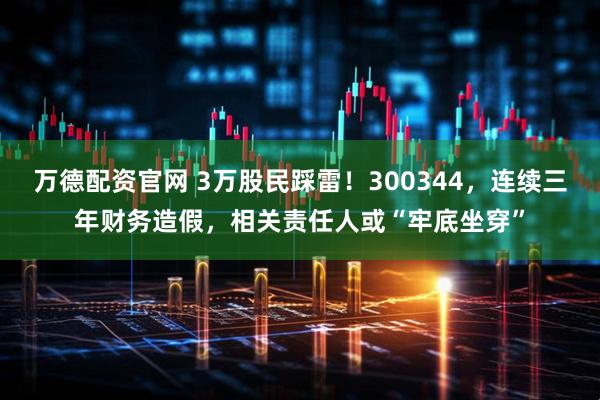 万德配资官网 3万股民踩雷！300344，连续三年财务造假，相关责任人或“牢底坐穿”